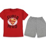 Παιδικό Σετ Μπλούζα και Σορτσάκι με Σχέδιο Σούπερ Ήρωα - Κόκκινο (85836)