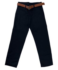 Παιδικό Σετ Πουκάμισο με Παντελόνι Καμπαρντινέ και Αποσπώμενο Παπιγιόν με Ζώνη – Σκούρο Μπλε (85323)