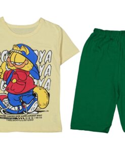 Σετ Κοντομάνικη Μπλούζα και Βερμούδα με Ήρωα Κινουμένων Σχεδίων - Μπεζ (84774)