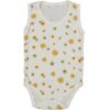 Βρεφικό Κορμάκι Αμάνικο με Σχέδιο Μελισσούλες και Λουλουδάκια - Άσπρο (85685)