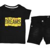 Βρεφικό Σετ Κοντομάνικη Μπλούζα και Τζιν Σορτσάκι "Dreams Lifestyle" - Μαύρο (86637)