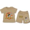 Βρεφικό Σετ Κοντομάνικη Μπλουζίτσα και Σορτσάκι με Ήρωες Κινουμένων Σχεδίων - Μπεζ (86072)