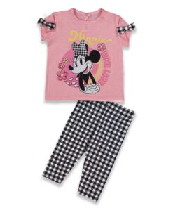 Βρεφικό Σετ Μπλούζα και Παντελόνι Κολάν Κάπρι με Ήρωα Κινουμένων Σχεδίων "With Love" - Πούδρα (86286)