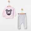 Βρεφικό Σετ Μπλουζίτσα και Παντελονάκι με Ήρωα Κινουμένων Σχεδίων - Ροζ (85468)