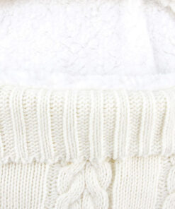 Βρεφικός Χειμερινός Πλεκτός Ποδόσακος Καροτσιού - Άσπρος, 70×40εκ, 0-6 Μηνών (88114)