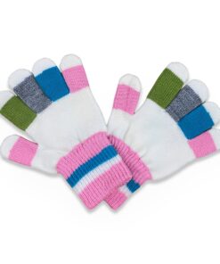 Παιδικά Χειμωνιάτικα Γαντάκια Ροζ - Άσπρα