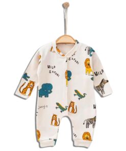 Φορμάκι Βρεφικό με Σχέδιο Ζωάκια της Ζούγκλας με Ανοιχτά Ποδαράκια - Μπεζ (90848)