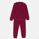 Joyce Κοριτσίστικo Χειμερινό Σετ, Ζακέτα με Κουκούλα και Παντελόνι - Μπορντό (89508)