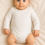 Βρεφικό Κορμάκι Μακρυμάνικο Μονόχρωμο σε Άσπρο Χρώμα (38084)