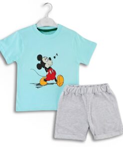 Παιδικό Σετ Κοντομάνικη Μπλούζα και Σορτσάκι με Σχέδιο Ήρωα Κινουμένων Σχεδίων - Σιέλ (91364)