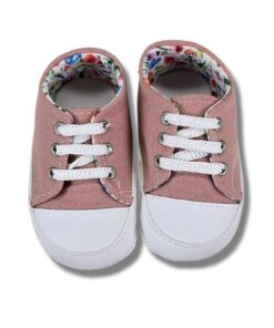 Παπουτσάκια Βρεφικά Αγκαλιάς με Κορδονάκια - Πούδρα (90921)