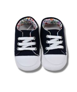 Παπουτσάκια Βρεφικά Αγκαλιάς με Κορδονάκια - Σκούρο Μπλε (90832)