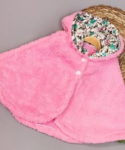 Βρεφική Κάπα Fleece με Κουκούλα - Ροζ (91126)