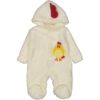 Βρεφικό Φορμάκι Fleece με Κουκούλα και Σχέδιο Κοτοπουλάκι - Άσπρο (90984)