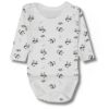 Βρεφικό Κορμάκι Μακρυμάνικο με Σχέδιο Πάντα - Άσπρο (90060)