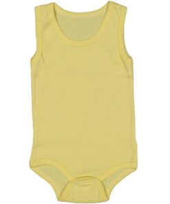 Βρεφικό Κορμάκι Αμάνικο Μονόχρωμο σε Κίτρινο Χρώμα (90004)