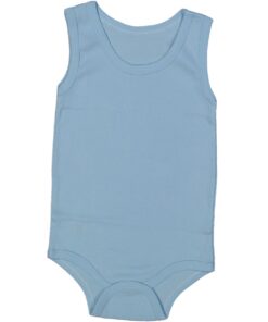Βρεφικό Κορμάκι Αμάνικο Μονόχρωμο σε Μπλε Χρώμα (90017)