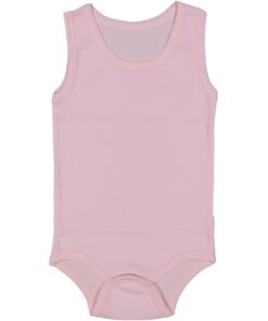 Βρεφικό Κορμάκι Αμάνικο Μονόχρωμο σε Ροζ Χρώμα (90027)