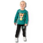 Βρεφικό Σετ Λεπτές Φόρμες, Μπλούζα και Παντελόνι με Σχέδιο Τιγράκι - Πράσινο (90453)