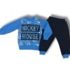 Βρεφικό Σετ Χοντρές Φόρμες Φούτερ, Μπλούζα και Παντελόνι με Ήρωα Κινουμένων Σχεδίων - Μπλε (90184)