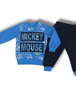 Βρεφικό Σετ Χοντρές Φόρμες Φούτερ, Μπλούζα και Παντελόνι με Ήρωα Κινουμένων Σχεδίων - Μπλε (90184)