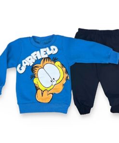 Βρεφικό Σετ Χοντρές Φόρμες Φούτερ, Μπλούζα και Παντελόνι με Ήρωα Κινουμένων Σχεδίων - Μπλε (90368)