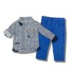 Σετ Πουκαμισάκι και Παντελονάκι Καμπαρντινέ με Σχέδιο - Μπλε (92842)