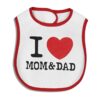 Βρεφική Σαλιάρα "I Love Mom & Dad" - Άσπρη (40158)