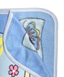 Βρεφική Βελουτέ Κουβερτούλα Μπεμπέ με Σχέδιο Ελαφάκι - Γαλάζια, 75×95εκ (92382)