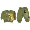 Βρεφικό Σετ Λεπτές Φόρμες, Μπλούζα και Παντελόνι με Ήρωα Κινουμένων Σχεδίων - Χακί (LIO-91797)