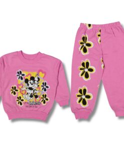 Βρεφικό Σετ Λεπτές Φόρμες, Μπλούζα και Παντελόνι με Ήρωες Κινουμένων Σχεδίων - Ροζ (ΜΙΝ-91884)