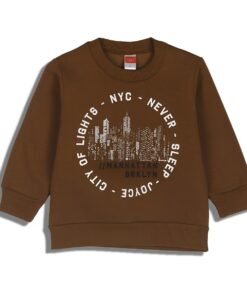 Joyce Παιδικό Σετ Φόρμες Χοντρές Μπλούζα και Παντελόνι “NYC” – Καφέ (93263)