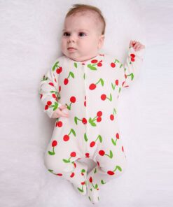 Φορμάκι με Σχέδιο Κερασάκια με Κλειστά Ποδαράκια - Μπεζ (95213)