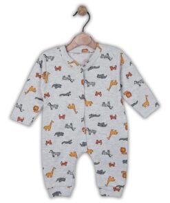 Φορμάκι Βρεφικό με Σχέδιο Ζωάκια της Ζούγκλας με Ανοιχτά Ποδαράκια - Γκρι (96049)