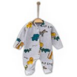 Φορμάκι Βρεφικό με Σχέδιο Ζωάκια της Ζούγκλας με Κλειστά Ποδαράκια - Γκρι (96037)