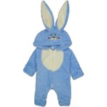 Φορμάκι Χειμερινό Fleece με Κουκούλα σε Σχέδιο Λαγουδάκι - Μπλε (95080)