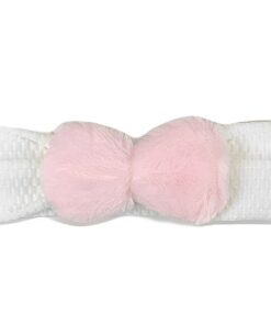 Κορδέλα για το Κεφαλάκι με σχέδιο Φιογκάκι - Ροζ Απαλό (94390)