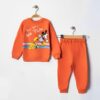 Βρεφικό Σετ Χοντρές Φόρμες Φούτερ, Μπλούζα και Παντελόνι με Ήρωα Κινουμένων Σχεδίων - Πορτοκαλί (ΜΙΚ-96026)