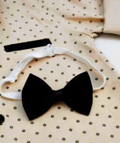 Παιδικό Σετ Πουκάμισο με Παντελόνι Καμπαρντινέ και Αποσπώμενο Παπιγιόν με Ζώνη – Μπεζ (96513)