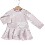 Βρεφικό Φόρεμα με Σχέδιο Γατούλες - Μπεζ (97798)