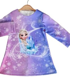 Βρεφικό Φόρεμα με Σχέδιο Πριγκίπισσα Κινουμένων Σχεδίων - Μωβ (97830)