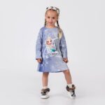 Βρεφικό Φόρεμα με Σχέδιο Πριγκίπισσα Κινουμένων Σχεδίων - Μπλε (97817)