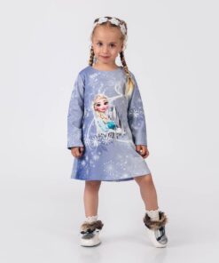Βρεφικό Φόρεμα με Σχέδιο Πριγκίπισσα Κινουμένων Σχεδίων - Μπλε (97817)