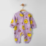 Βρεφικό Φορμάκι με Φερμουάρ και Ήρωα Κινουμένων Σχεδίων - Μοβ (ΤΟΥ-96758)