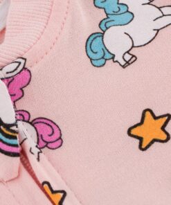 Βρεφικό Φορμάκι με Φερμουάρ Σχέδιο Μονόκερους - Σομόν (96795)