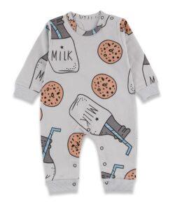 Βρεφικό Φορμάκι με Σχέδιο Γάλα και Μπισκότα – Γκρι (ΤΟΥ-96826)