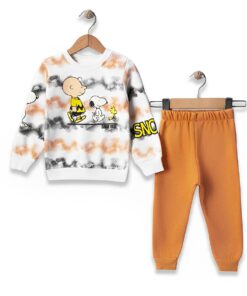Βρεφικό Σετ Χοντρές Φόρμες Φούτερ, Μπλούζα και Παντελόνι με Ήρωες Κινουμένων Σχεδίων - Καφέ (ΣΝΟΥ-96151)