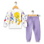 Βρεφικό Σετ Χοντρές Φόρμες Φούτερ, Μπλούζα και Παντελόνι με Ήρωες Κινουμένων Σχεδίων - Λιλά (ΤΟΥ-96277)