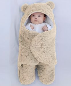 Βρεφικός Υπνόσακος - Ποδόσακος Fleece με Κουκούλα και Κλειστά Ποδαράκια, 0-6 Μηνών - Μπεζ (97405)