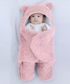 Βρεφικός Υπνόσακος - Ποδόσακος Fleece με Κουκούλα και Κλειστά Ποδαράκια, 0-6 Μηνών - Πούδρα (97444)